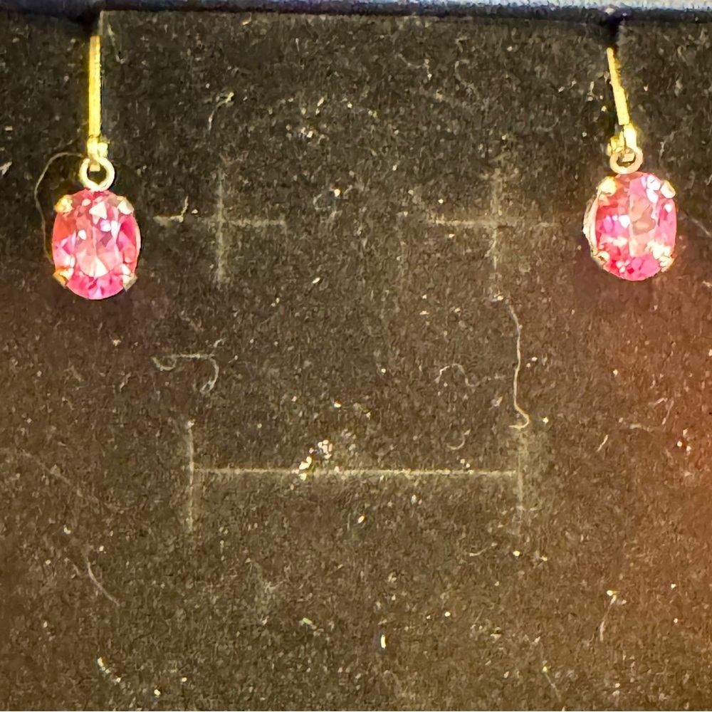 Moissanite Pink Oval Leverback Earrings 3ctw in Sterling Silver NWOT